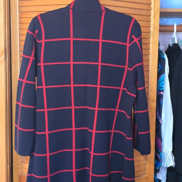 Anne Klein Knit Jacket, Blue and Red, Large - Picture 4 of 4